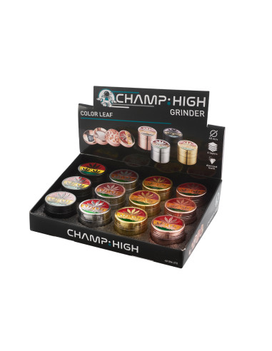 GRINDER CHAMP HIGH LEAF COLOR 4 PARTES 40MM.  1X12