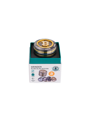 GRINDER METALICO CHAMP BLING BLING BITCOIN 4 PARTES 50 MM 1X1