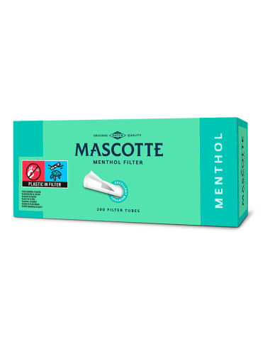 TUBOS MASCOTTE MENTHOL 200  (10 PACKS DE 5 ESTUCHES) 1X50