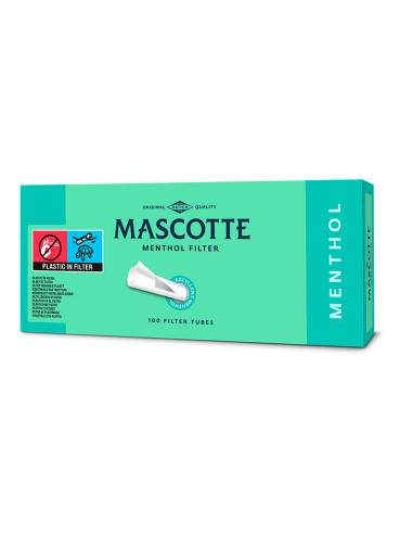 TUBOS MASCOTTE MENTHOL 100  (10 PACKS DE 10 ESTUCHES) 1X100