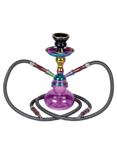 SHISHA RAINBOW CRISTAL NEGRO 2 MANGUERAS 25CM