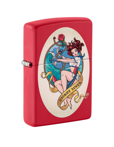 ENCENDEDOR ZIPPO STORMY LOVER DESIGN RED MATTTE