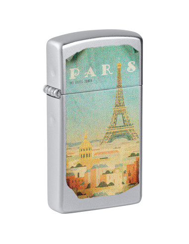 ENCENDEDOR ZIPPO PARIS DESIGN SATIN CHROME