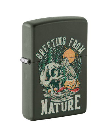 ENCENDEDOR ZIPPO GREEN MATE SKULL NATURE