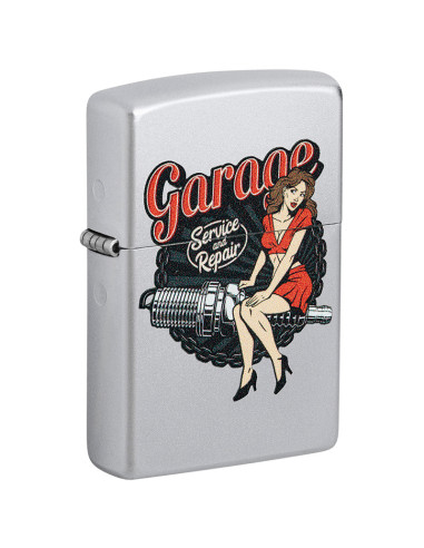 ENCENDEDOR ZIPPO GARAGE PIN-UP SATIN CHROME