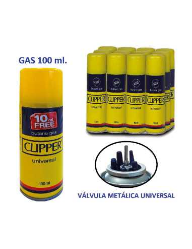 GAS CLIPPER 100ML VÁLVULA METAL 1X12