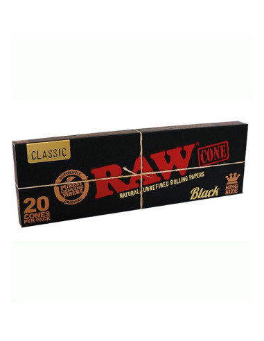 CONO RAW KING SIZE BLACK CLASSIC 20 CONES PER PACK 1X40 PER DISPLAY