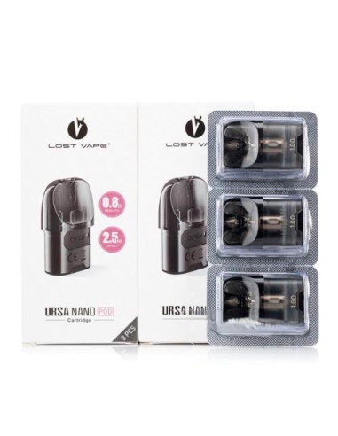 PACK 3 CARTUCHOS + RESISTENCIAS 0.8ohm 2 ML LOST VAPE URSA BABY