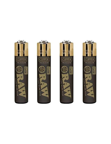 ENCENDEDOR CLIPPER RAW BLACK & GOLD 1X48