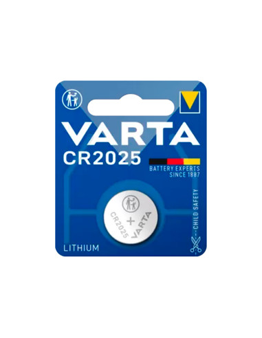 PILA DE BOTON DE LITIO CR2025 VARTA TENSION 3 V 1X10 BLISTER DE 2 PILAS