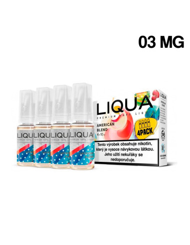 ELIQUID LIQUA AMERICAN BLEND PACK 4 03MG 10ML