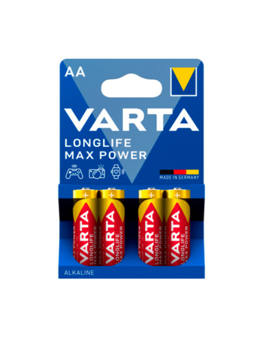 PILA ALCALINA LONGLIFE POWER AA LR6 VARTA TENSION 1.5 V 1X20 BLISTER DE 4 PILAS