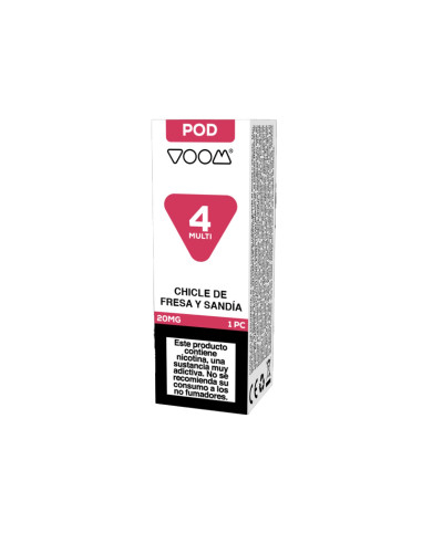 RECARGA CÁPSULA VOOM 4 MULTI POOD 20 MG CHICLE DE FRESA Y SANDÍA