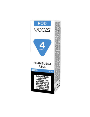 RECARGA CÁPSULA VOOM 4 MULTI POOD 20 MG FRAMBUESA AZUL