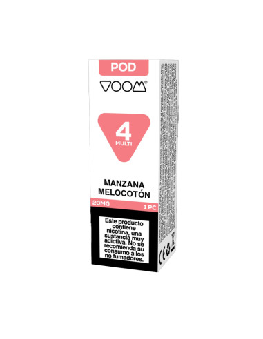 RECARGA CÁPSULA VOOM 4 MULTI POOD 20 MG MANZANA MELOCOTÓN