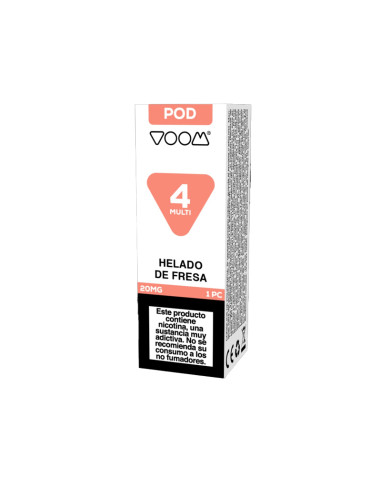 RECARGA CÁPSULA VOOM 4 MULTI POOD 20 MG HELADO DE FRESA