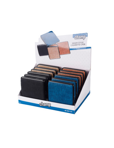 PITILLERA  CHAMP CIGARRILLOS DENIM STYLE 9,8X9,7 VARIOS COLORES 1X12