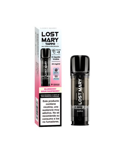 RECARGA TAPPO LOST MARY KIT BLUEBERRY SOUR RAPSBERRY (2 CARTUCHOS)