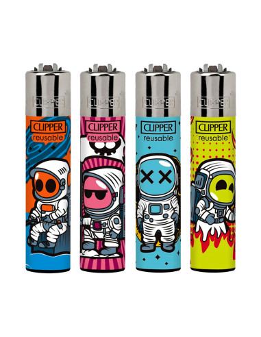 ENCENDEDOR CLIPPER DEC.FUNNY ASTRONAUTS 1X48