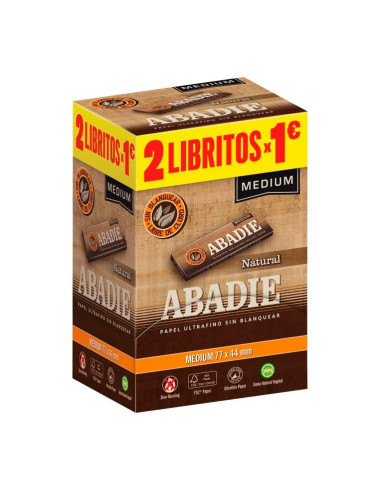 PAPEL ABADIE ORGANICO NATURAL MEDIUM  78MM. 1 1/4 DISPENSADOR 2X1€ 1X200