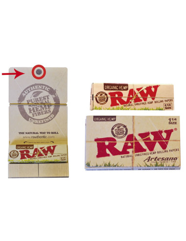 PAPEL RAW ARTESANO ORGANICO CIERRE MAGNETICO 50+50 1 1/4 + TIPS 1X15