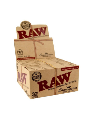 PAPEL RAW CONNOISSER KING SIZE SLIM + TIPS 1X24