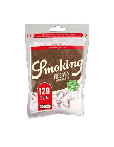 FILTROS SMOKING BROWN SLIM 120 6MM+PAPEL 1X10