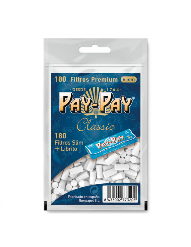 FILTROS PAY PAY SLIM 6MM 180 + PAPEL AZUL 70 1X40