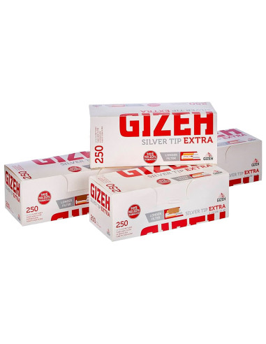 TUBOS GIZEH SILVER TIP 250 EXTRA 1 PACK 4 ESTUCHES 1X40