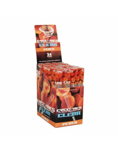 PAPEL DE FUMAR SABORES CYCLONES KLEAR PEACH FLAVOUR 1X24