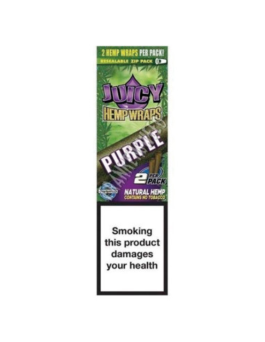 PAPEL DE FUMAR SABORES JUICY HEMP WRAPS PURPLE (GRAPE) 2 BLUNTS 1X25