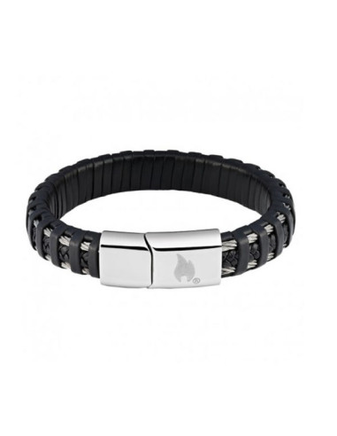 PULSERA ZIPPO STEEL BRAIDED LEATHER 20 CM 6236  1UD.