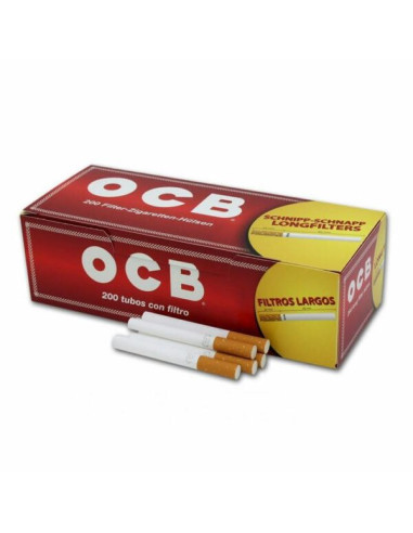 TUBOS OCB 200 FILTRO LARGO CAJA ROJA PACKS 5UDS (CAJON 10 PACKS) 1x50